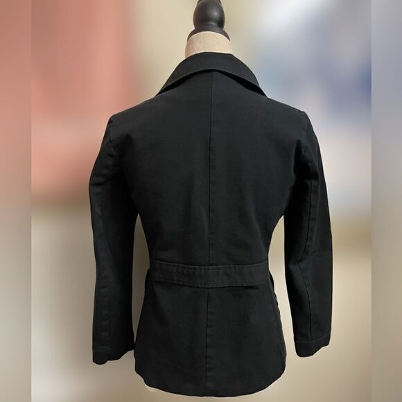 Black Lightweight Button Down Jacker w/ Silky Black Lining (Size: XS) - Picture 2 of 9